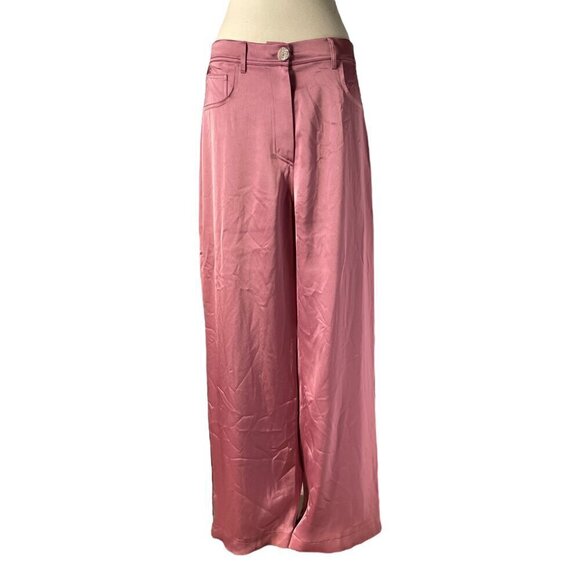 Nanushka Western Marfa Pink Wide Leg Pants L - Picture 6 of 6